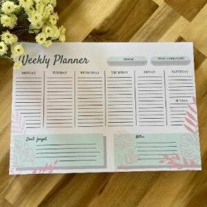 Planificateur Hebdomadaire Florale – Format A5